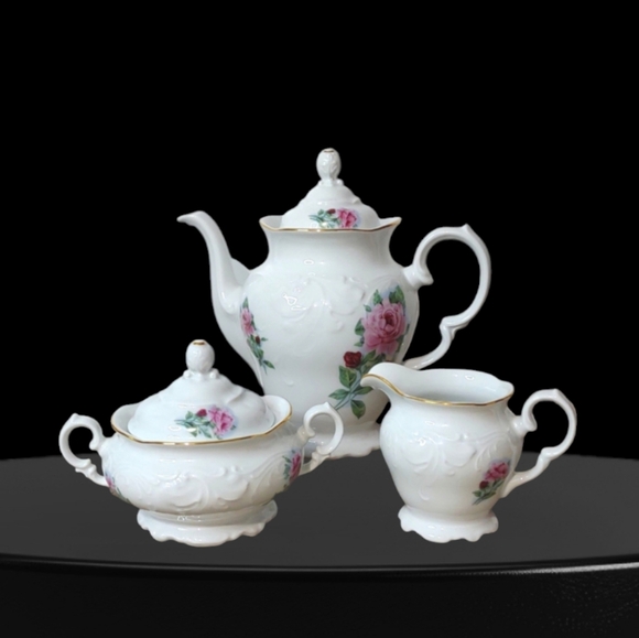 Vintage  Royal Vienna Poland Large Tea Pot and Cream and Sugar Set - Picture 3 of 17